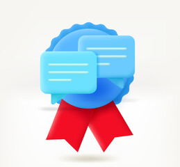 Poster - Chatting clouds 3d vector insignia. Best dialog concept