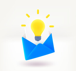 Poster - Open envelope with crown, gems and golden stars. 3d vector illustration