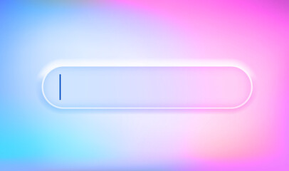 Poster - Search tab. 3d vector illustration with holographic effect