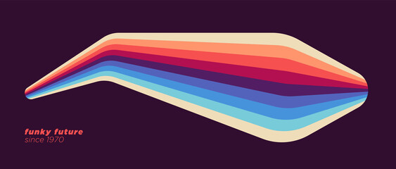 Poster - simple abstract design in retro style with colorful stripes. vector illustration.