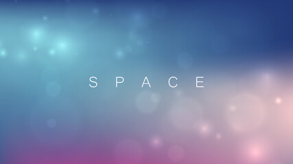 Aufkleber - Blurred background with bokeh effect and color gradient. Space galaxy banner for your futuristic graphic design. Vector illustration.