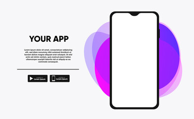 Poster - Smartphone application promo for download app landing page. Vector