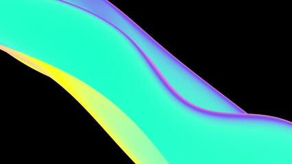 Poster - Abstract colorful wavy background in bright blue, yellow and purple color. Modern colorful wallpaper. Seamless loop animation. 3d rendering.