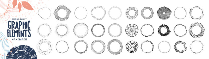 Wall Mural - set of hand drawn graphic elements, textures and patterns . vector illustration concepts for graphic
