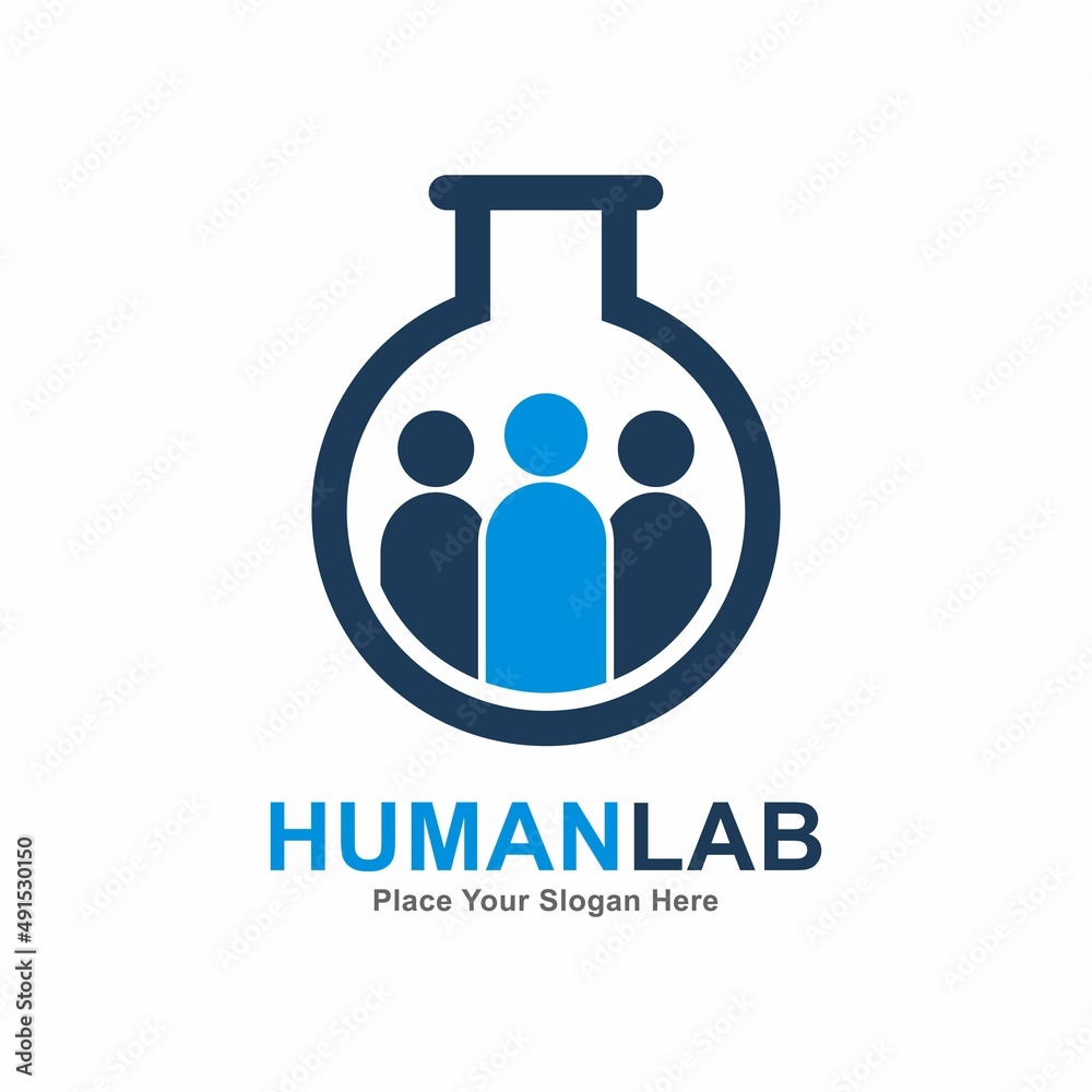Human lab logo vector design. Suitable for business, research, team ...