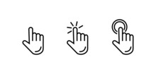 Click Hand Pointer. Black Finger Touch Screen Symbol