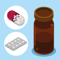 Poster - icons pharmacy medicine