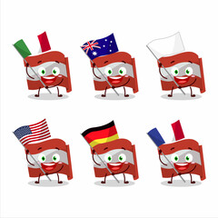 Sticker - Austria flag cartoon character bring the flags of various countries