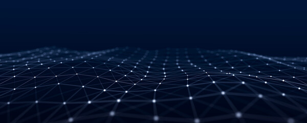 Poster - Abstract Digital Background Science Technology Networks Big Data Link 3D rendering.