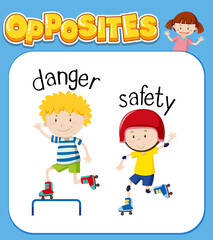 Wall Mural - opposite words for danger and safety