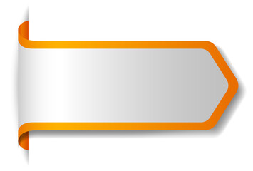 Wall Mural - Orange banner design on white background