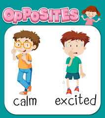 Poster - Opposite words for calm and excited