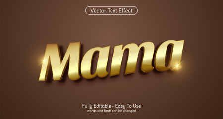 Leinwandbilder - Creative 3d text Mama editable gold style effect template