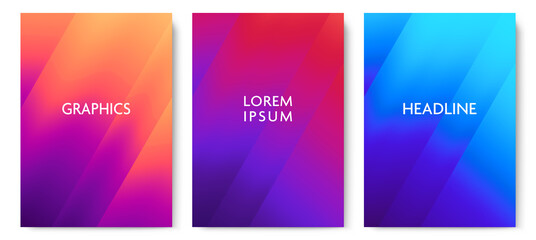 Wall Mural - Set of Colorful Gradient Backgrounds. Modern Vector Illustration without Transparency.