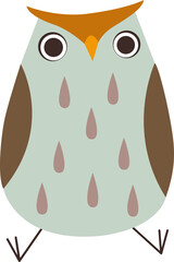 Poster - Funny Little Owl with Large Eyes and Beak as Woodland Bird with Wings. Flying Forest Feathered Creature