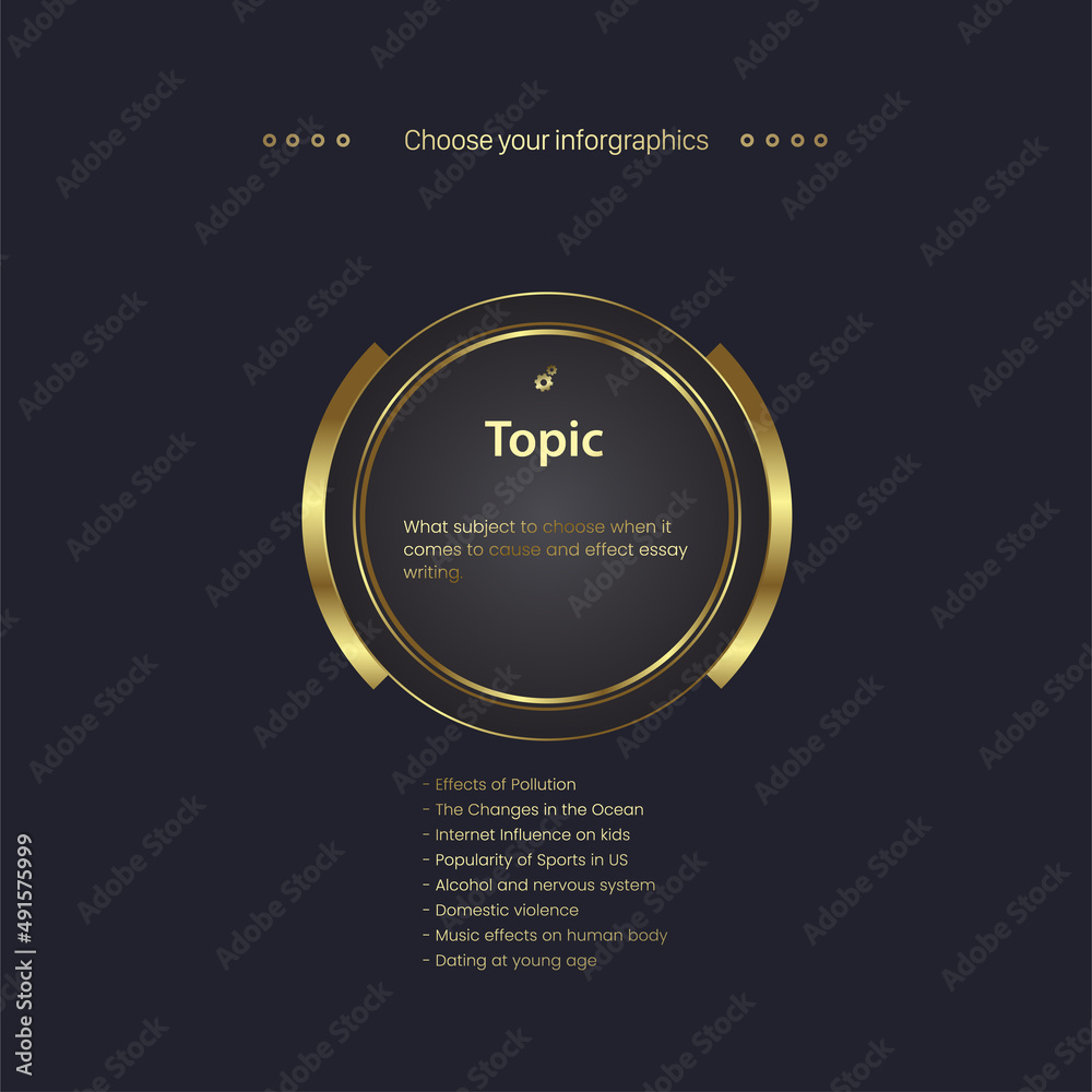 One Circle Luxury infographic options template design with Golden ...