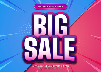 Poster - Big sale text style effect editable. promotion text banner template for ads, social media design.