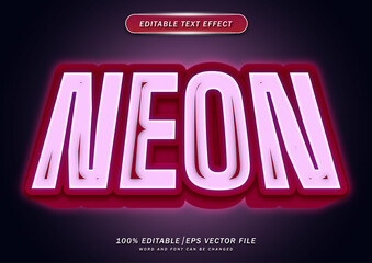 Poster - 3d neon text style editable effect