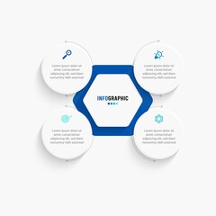 Business data visualization. Process chart. Abstract elements of graph, diagram with steps, options, parts or processes. Vector business template for presentation. Creative concept for infographic.