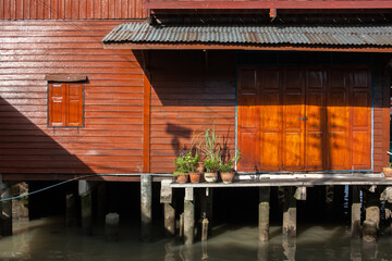 old thai wooden house