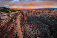 Sunset On The Cliffs Of Colorado National Monument, Grand Junction, Colorado