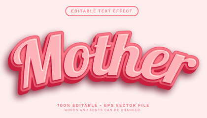 Poster - mother day 3d text effect and editable text effect	