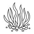 © Rina Design - Seaweed set. Water grass. Freehand coloring book. Vector illustration isolated on white background
