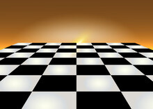 Black White Checker Board Background
