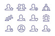 Customer membership client vip icon. Member pictogram person service vector icon set