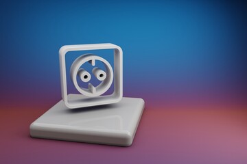 Fototapete - Beautiful abstract illustrations eco symbol icon on a  ceramic stand and bright colored background. 3d rendering illustration. Background pattern for design. Save Ecological.