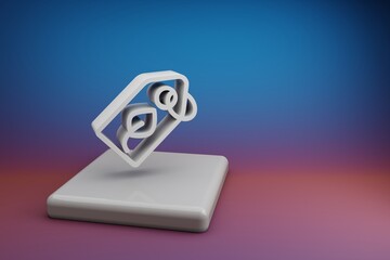 Fototapete - Beautiful abstract illustrations badge  clean energy symbol icon on a  ceramic stand and bright colored background. 3d rendering illustration. Background pattern for design. Save Ecological.