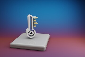 Fototapete - Beautiful abstract illustrations Thermometer symbol icon on a  ceramic stand and bright colored background. 3d rendering illustration. Background pattern for design. Save Ecological.