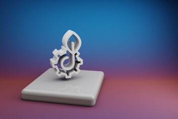 Leinwandbilder - Beautiful abstract illustrations clean energy symbol icon on a  ceramic stand and bright colored background. 3d rendering illustration. Background pattern for design. Save Ecological.