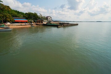 Poster - thai boat on the river