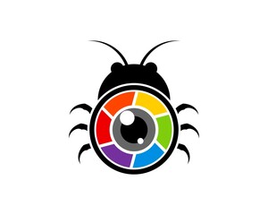 Canvas Print - Lady bug with rainbow lens camera inside