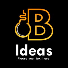 Letter b with bulb lamp logo template illustration. Suitable for idea or symbol or brand, your company.