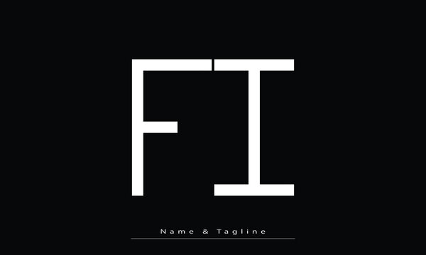 Alphabet letters Initials Monogram logo FI, IF