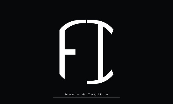 Alphabet letters Initials Monogram logo FI, IF