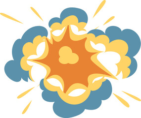 Wall Mural - Explosion and Bang Effect with Cloud of Smoke as High-pressure Gase Release. Bomb Detonation and Blast with Explosive Splash