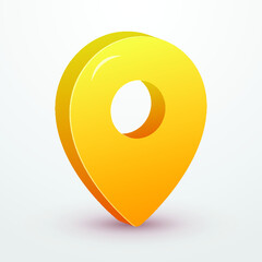 3d cute location yellow icon design