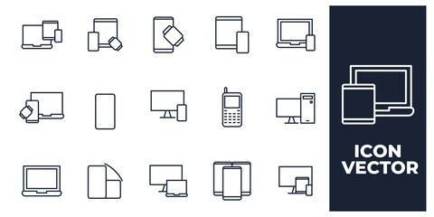 set of devices elements symbol template for graphic and web design collection logo vector illustration