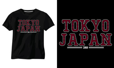 tokyo japan minimalist typography t shirt design