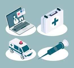 Poster - four medical services icons