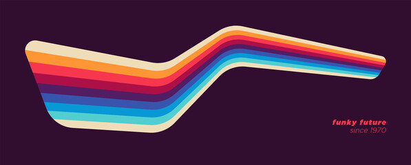Wall Mural - Minimalist abstract design in retro style with colorful stripes. Vector illustration.