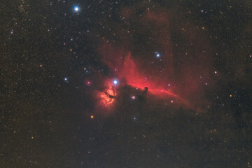 Wall Mural - The Horsehead and Flame Nebula in the constellation Orion photographed from Mannheim in Germany.
