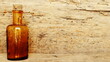 Antique Medicine Bottle, Victorian Era, on a original 1800s wooden background with space for your text or design