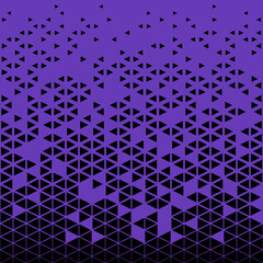 Poster - Abstract seamless geometric triangle pattern. Mosaic background of black triangles. Evenly spaced shapes of different sizes. Vector illustration on deep purple background