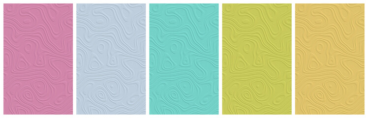 Abstract plain background set with colored swirls and stripes - five 10:16 images ( Size each: 2000 x 3200 ) - e.g. for book and ebook cover design or advertising