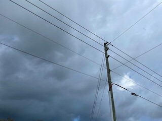 power lines in the sky