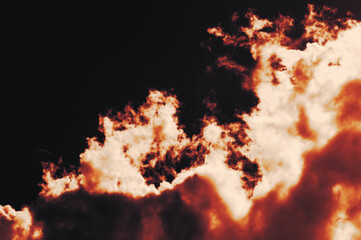 Wall Mural - the red sky background looked like smoke and fire. bomb violent.